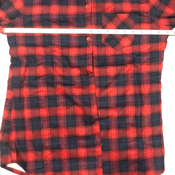 Red & Blue Fleece Lined Plaid Button Down - Picture 8 of 8